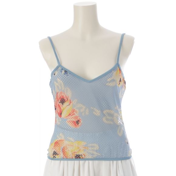 Dior 2001 Nylon Archive Galliano Period BLUE Flower Mesh Tank Top Camisole Tops - Picture 1 of 10